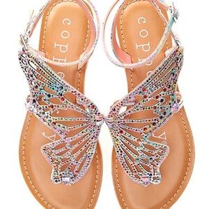 Copper Key Sparkling Butterfly Sandals